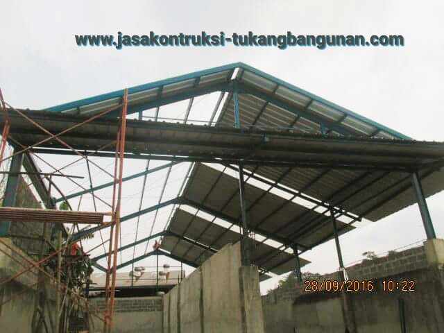 pengerjaan kontruksi pembuatan gudang